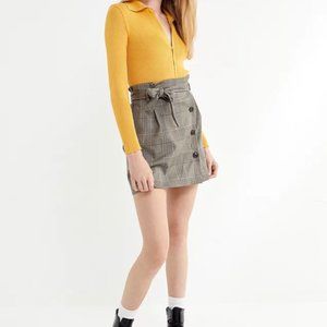 Urban Outfitters Penelope Plaid Paperbag Wrap Tie Skirt XS Schoolgirl Preppy